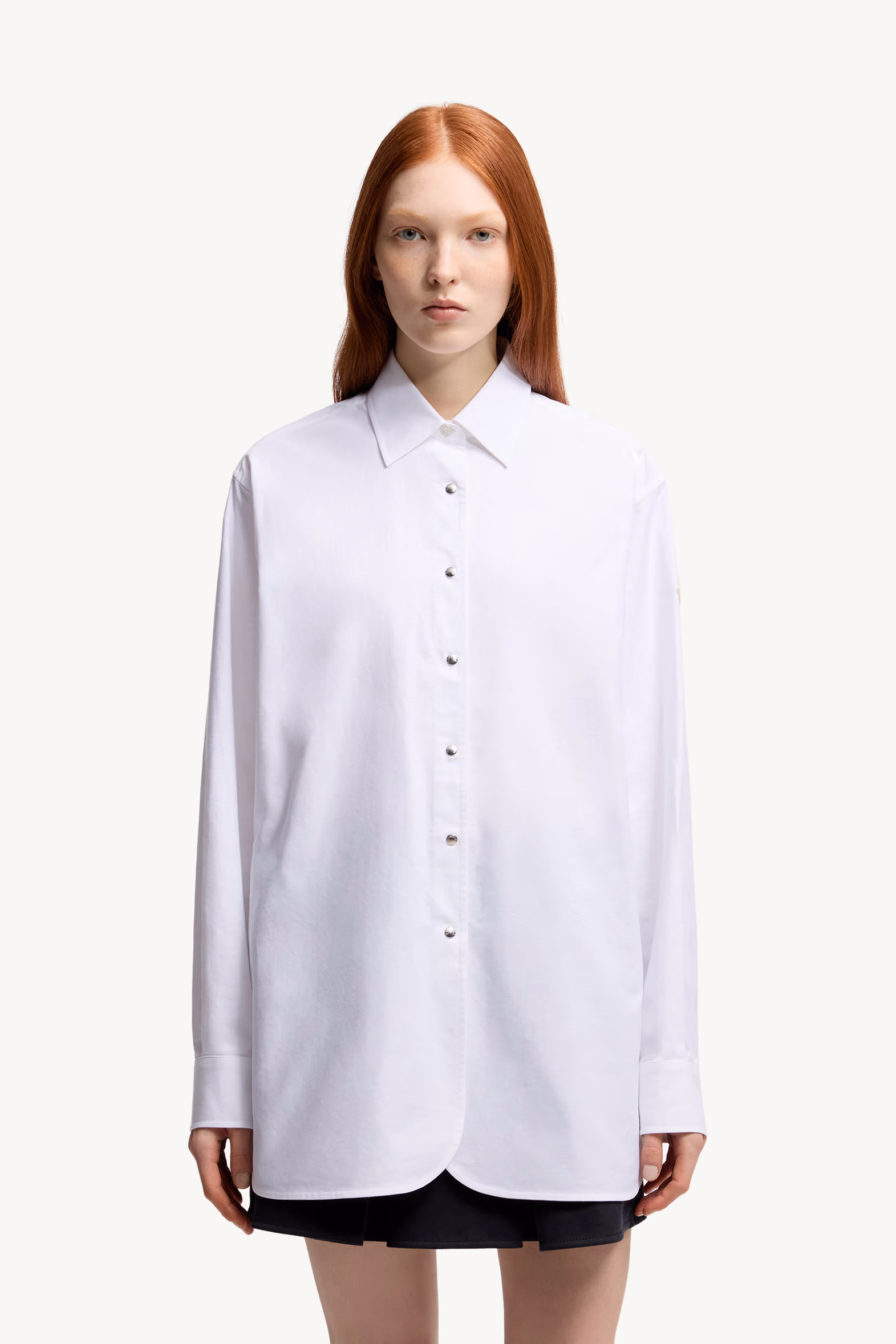 Oxford Cotton Long Sleeve Shirt Women White Moncler 3
